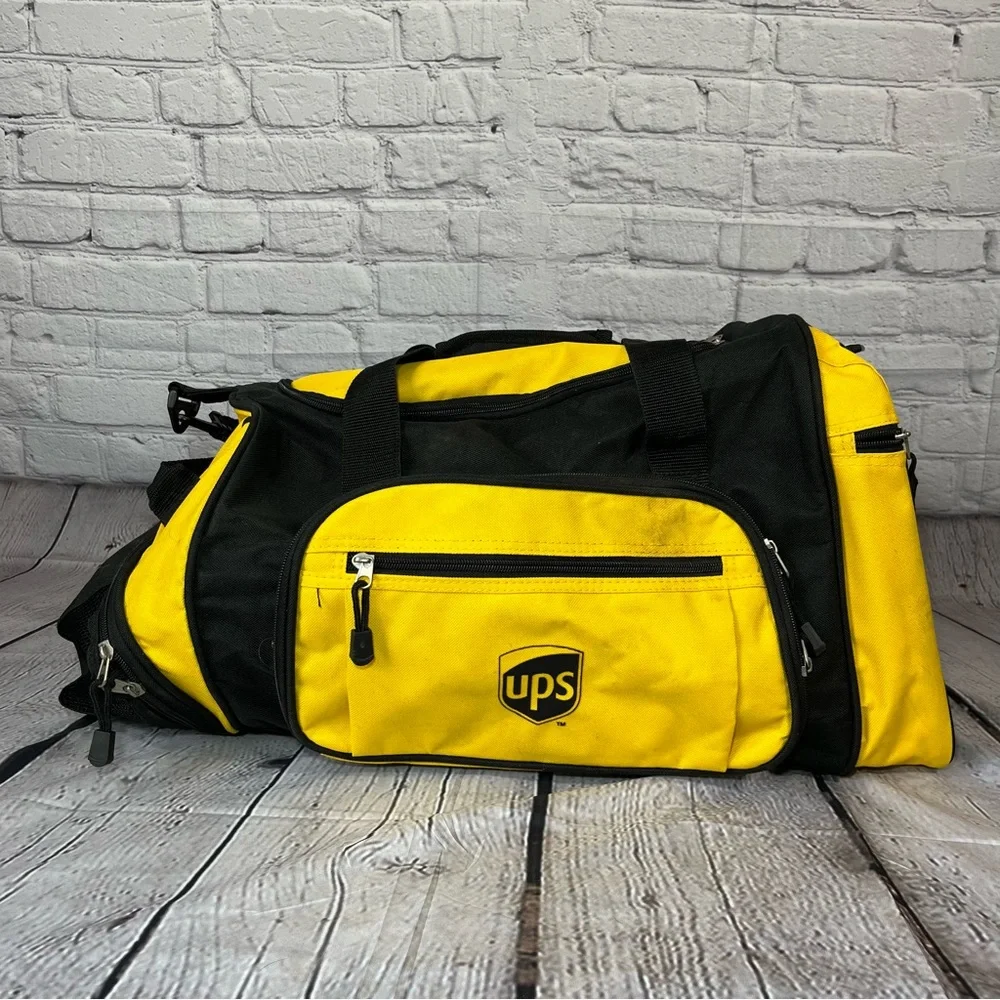 Vintage UPS United Parcel Service Canvas Duffle Bag Logo Heavy Duty Y2K